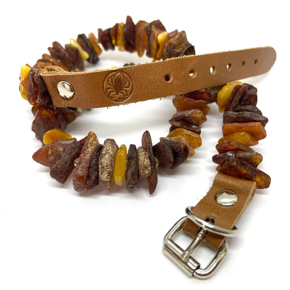thumbnail image 2 of Handmade Raw Baltic Amber Collar For Dogs And Cats – Choose Size & Color (Lithuania) 2 of 6