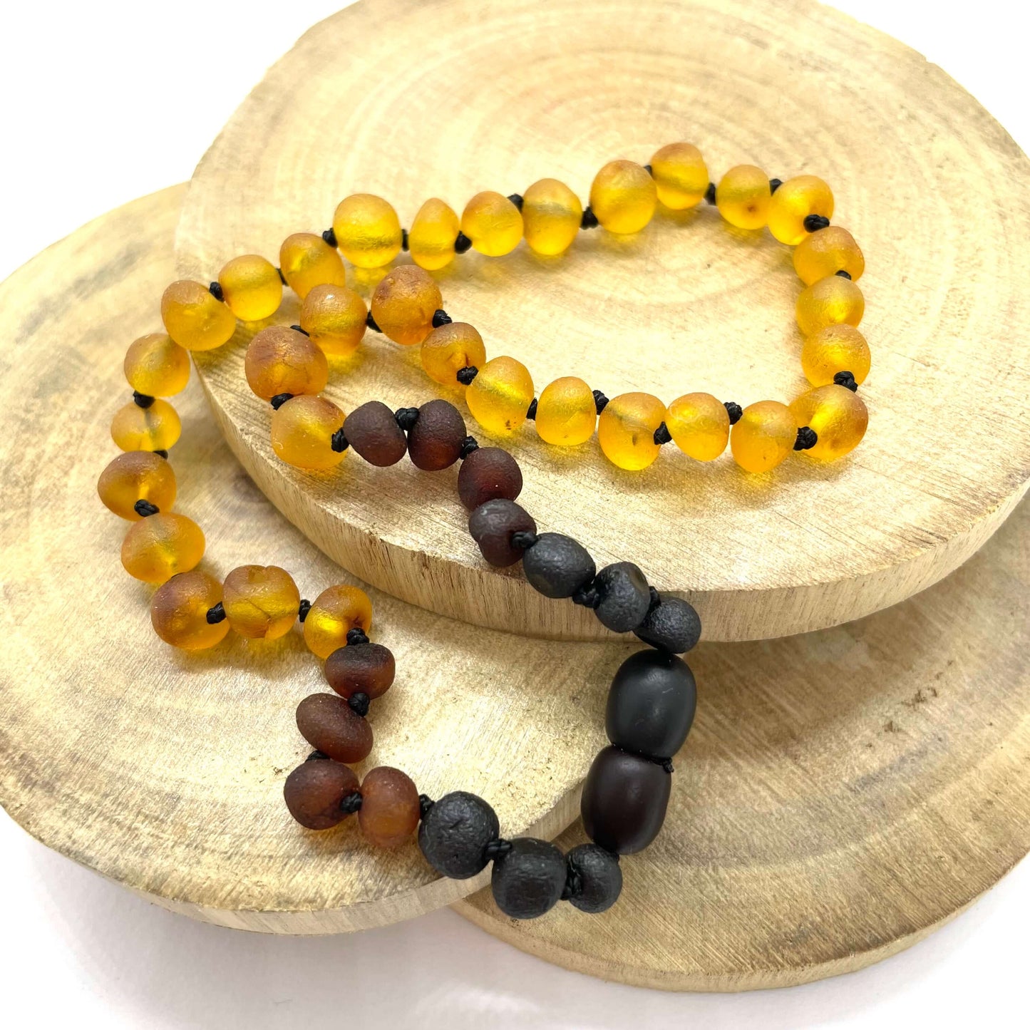 raw amber multicoloured baby beaded necklace