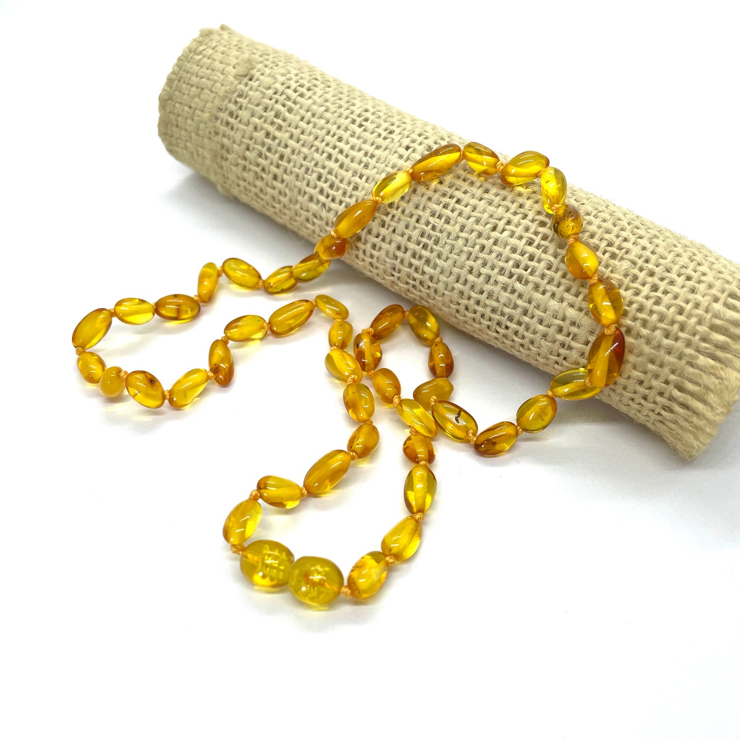 honey amber beaded necklace