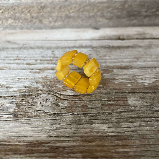 Yellow amber adjustable ring