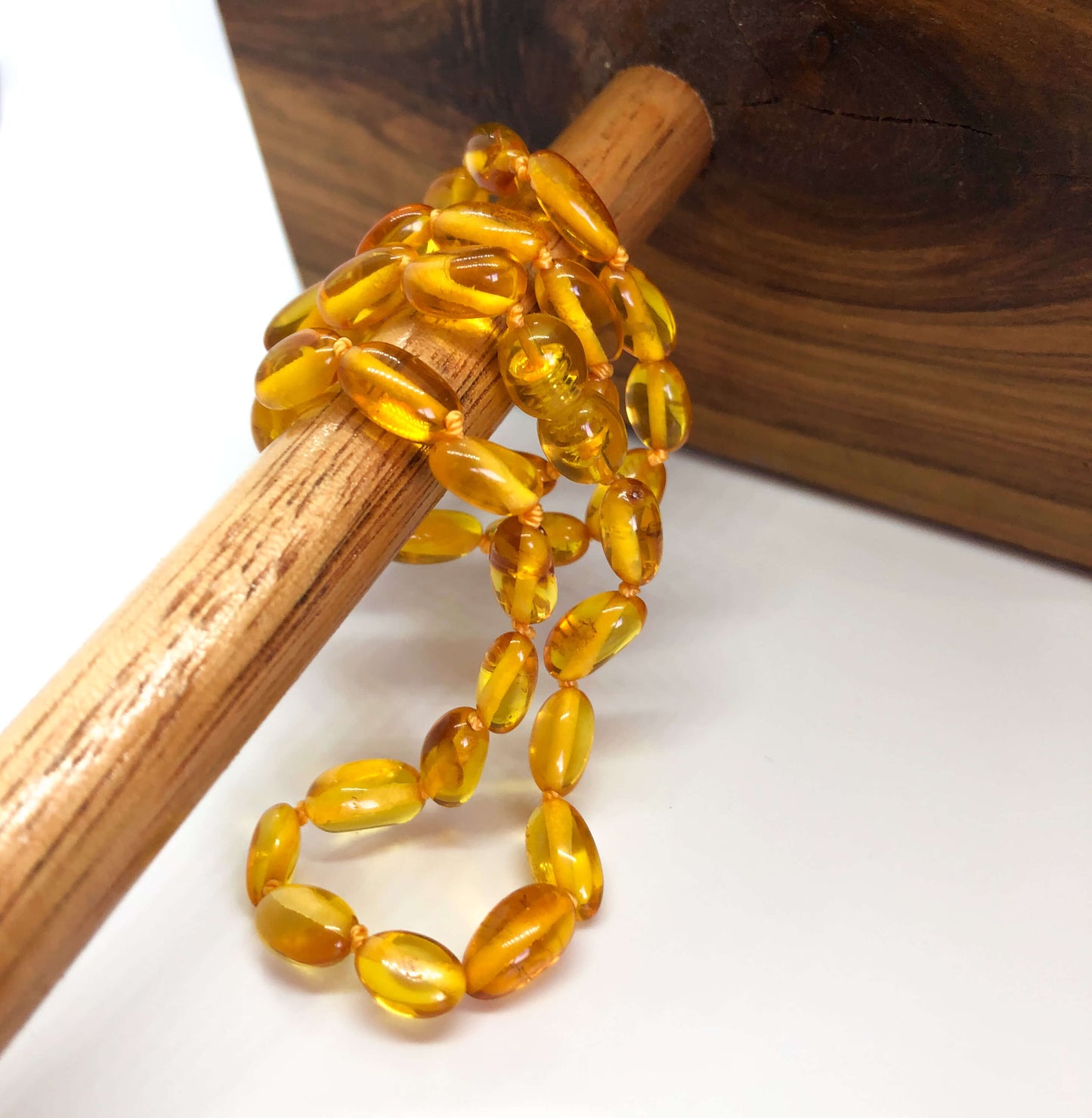 honey amber beaded necklace