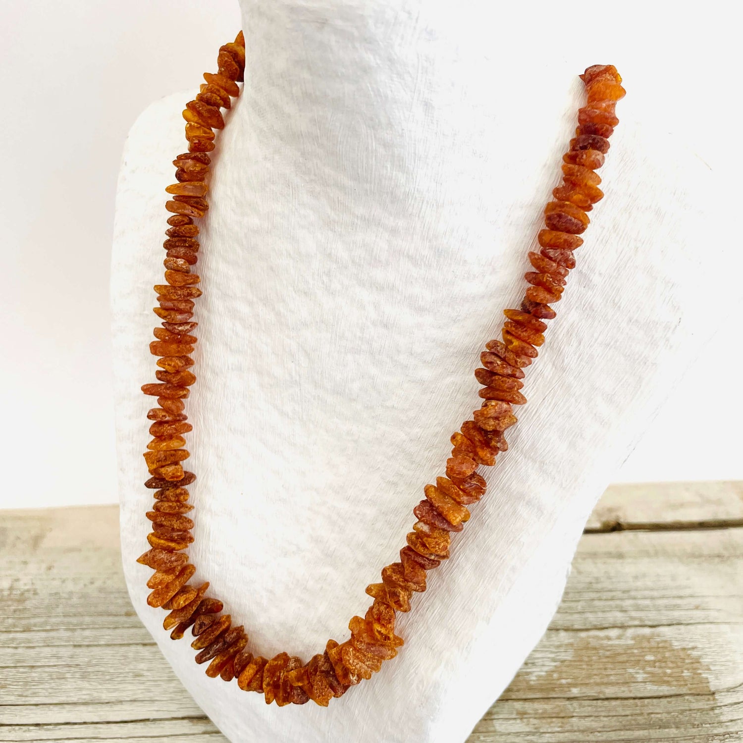 Natural raw Baltic amber honey necklace